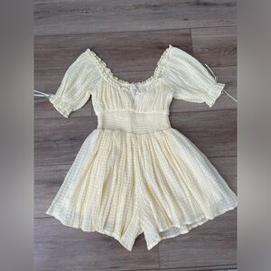 Altars state pale yellow milkmaid romper